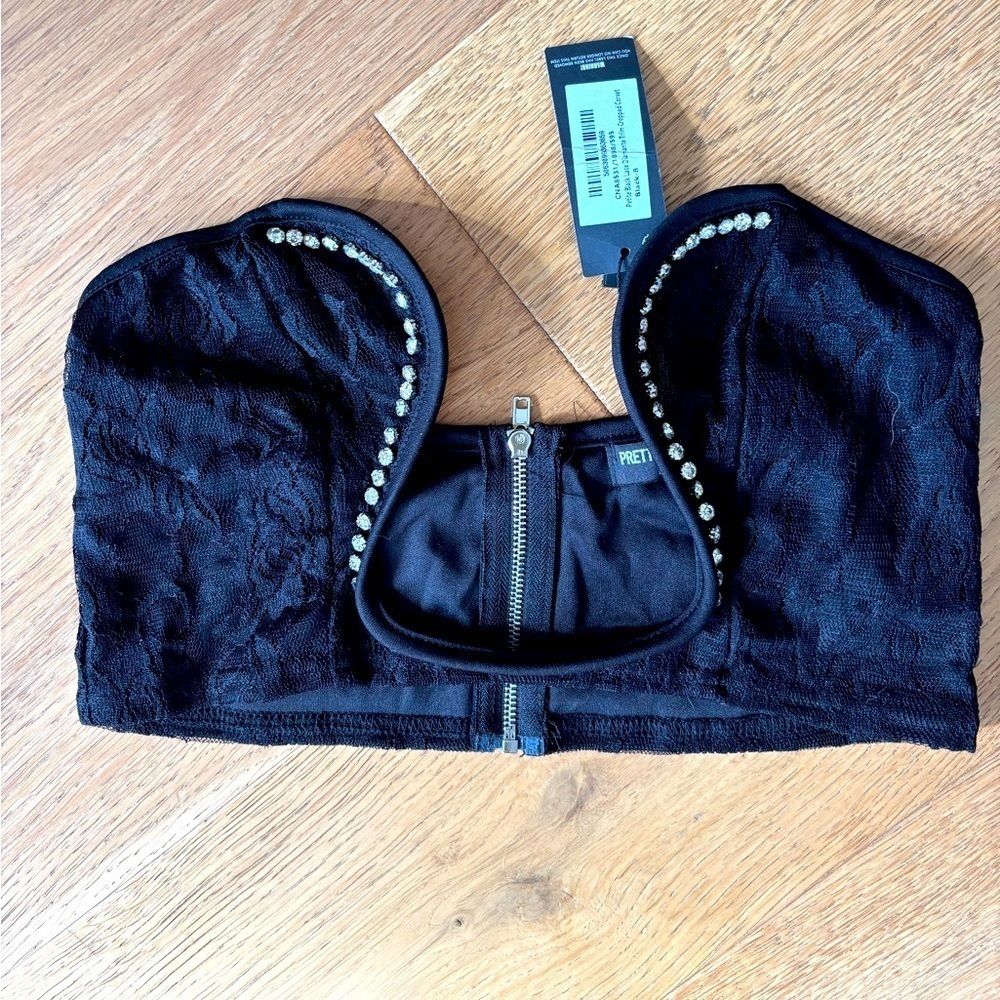Pretty little thing corset rhinestone bralette
